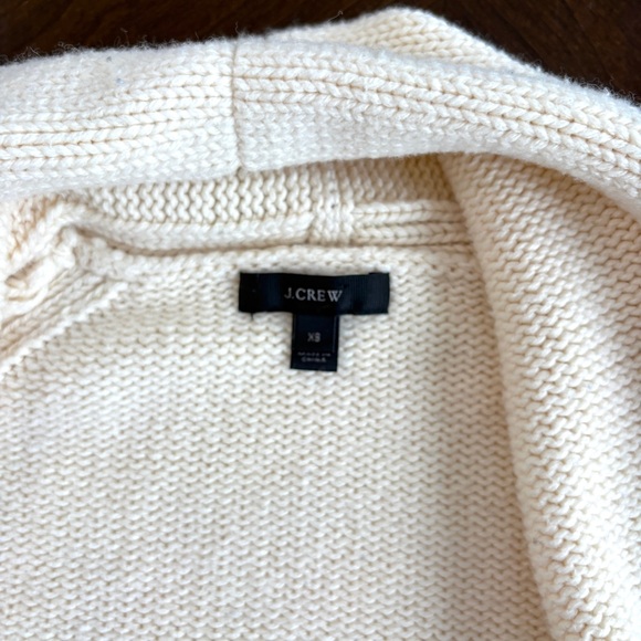 J. Crew Long Open Cardigan Sweater Navy Stripe Cotton Wool Blend Sz XS - Picture 7 of 12